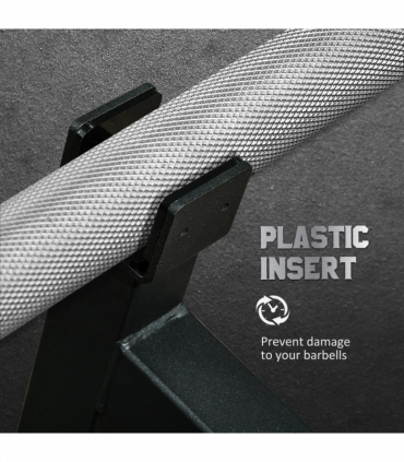 Steel Black 33H x 50L x 12Wcm Deadlift Barbell Jack with Non-Slip