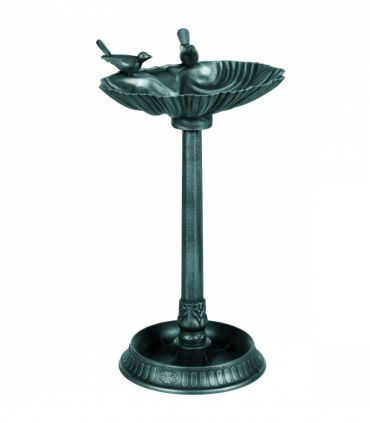 Elegant Two-Basin Bird Bath & Feeder with Antique Finish