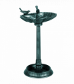 Elegant Two-Basin Bird Bath & Feeder with Antique Finish