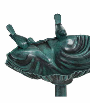 Elegant Two-Basin Bird Bath & Feeder with Antique Finish