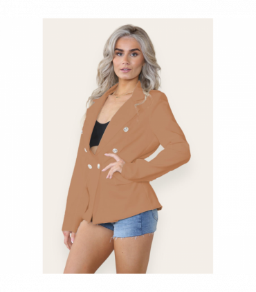 Fitted Linned Double Button Blazer Jacket - Stylish Comfort for All Occasions