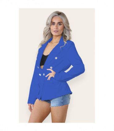 Fitted Linned Double Button Blazer Jacket - Stylish Comfort for All Occasions