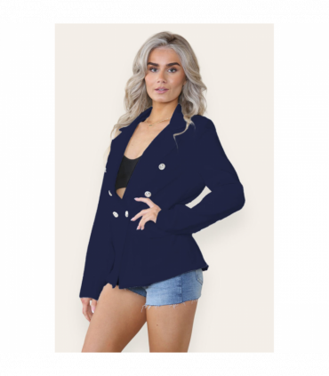 Fitted Linned Double Button Blazer Jacket - Stylish Comfort for All Occasions