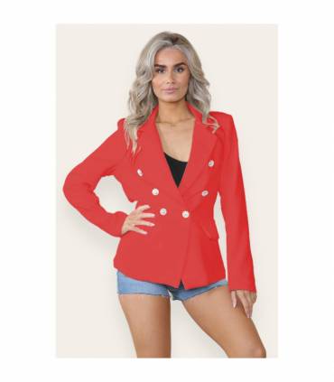 Fitted Linned Double Button Blazer Jacket - Stylish Comfort for All Occasions