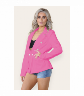 Fitted Linned Double Button Blazer Jacket - Stylish Comfort for All Occasions