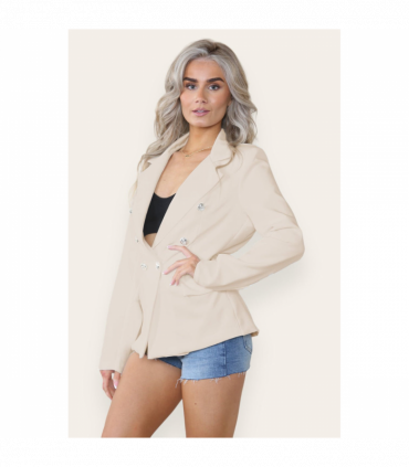 Fitted Linned Double Button Blazer Jacket - Stylish Comfort for All Occasions