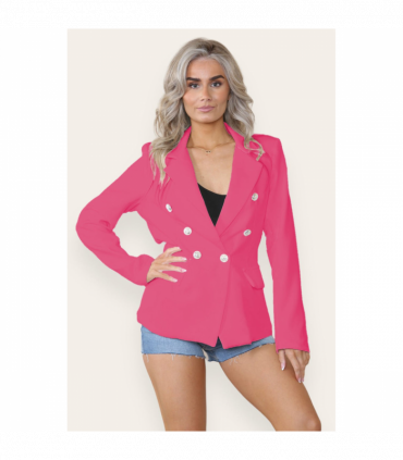 Fitted Linned Double Button Blazer Jacket - Stylish Comfort for All Occasions