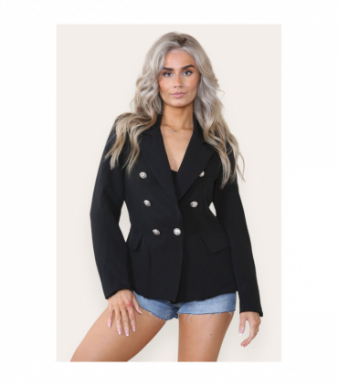 Fitted Linned Double Button Blazer Jacket - Stylish Comfort for All Occasions