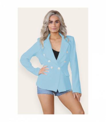 Fitted Linned Double Button Blazer Jacket - Stylish Comfort for All Occasions