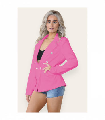 Fitted Linned Double Button Blazer Jacket - Stylish Comfort for All Occasions