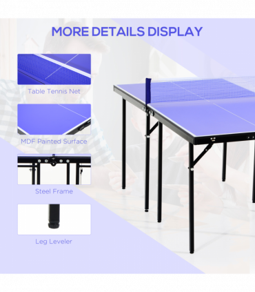 Folding Mini Table Tennis Portable Ping Pong Set Games Play Sport Net HOMCOM