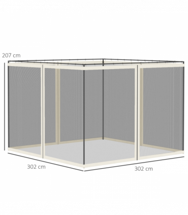 Four-Panel Gazebo Replacement Screen - Durable Polyester Mesh Protection