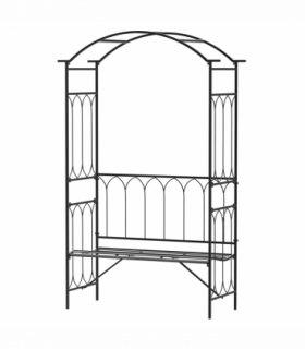 Garden Arbour Bench Plant Climbing Support Trellis Rose Vines Black Outsunny