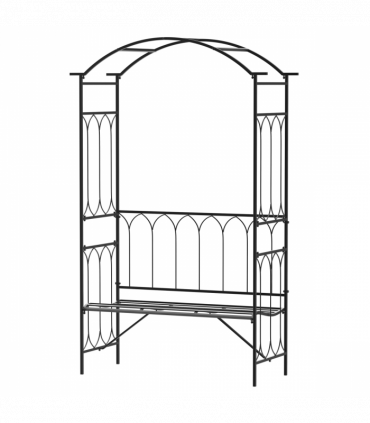 Garden Arbour Bench Plant Climbing Support Trellis Rose Vines Black Outsunny