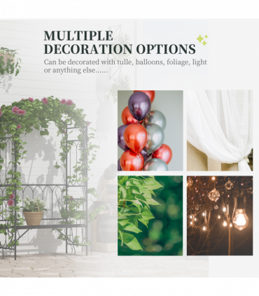 Garden Arbour Bench Plant Climbing Support Trellis Rose Vines Black Outsunny