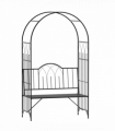 Garden Arch Bench Outdoor Patio Trellis Arbor for Climbing Plant Antique Black