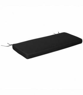 Garden Bench Cushion 2 Seater Seat Pad, Black, Polyester, 120cmx50cmx8cm