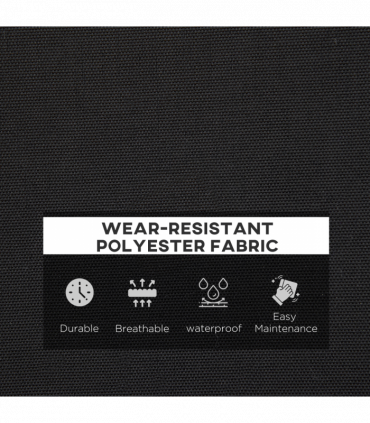 Garden Bench Cushion 2 Seater Seat Pad, Black, Polyester, 120cmx50cmx8cm