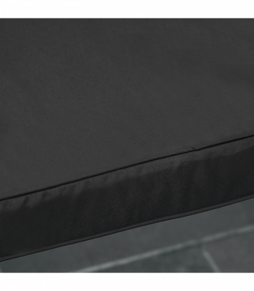 Garden Bench Cushion 2 Seater Seat Pad, Black, Polyester, 120cmx50cmx8cm
