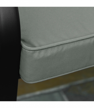 Garden Bench Cushion Grey Polyester 120x50x8cm Two-Seater Seat Pad Comfort