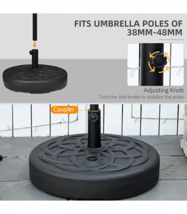 Garden Parasol Base Outdoor Market Umbrella Stand 25kg Water or 35kg Sand Filled