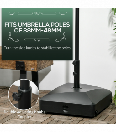 Garden Parasol Base Outdoor Market Umbrella Stand 43kg Water or 60kg Sand Filled