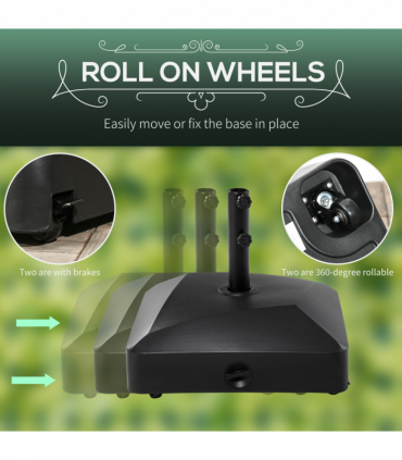 Garden Parasol Base Outdoor Market Umbrella Stand 43kg Water or 60kg Sand Filled