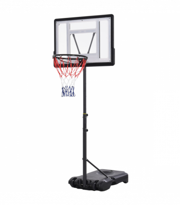 HOMCOM 1.55-2.1m Basketball Hoop and Stand w/ Fillable Base, Wheels, Black