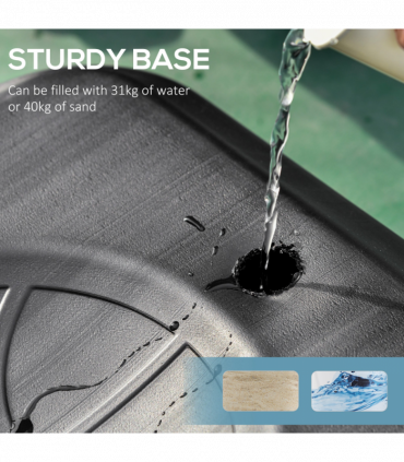 HOMCOM 1.55-2.1m Basketball Hoop and Stand w/ Fillable Base, Wheels, Black