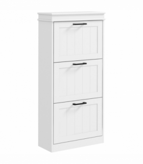 HOMCOM Slim Shoe Storage Cabinet with 3 Flip Drawers for Entryway, White