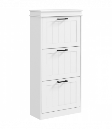 HOMCOM Slim Shoe Storage Cabinet with 3 Flip Drawers for Entryway, White