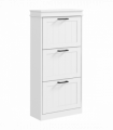 HOMCOM Slim Shoe Storage Cabinet with 3 Flip Drawers for Entryway, White
