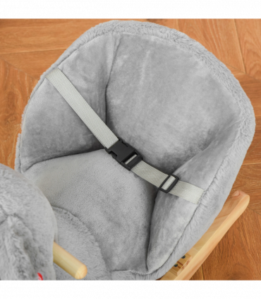 Kids Plush Ride-On Rocking Horse Koala Toy Grey Fabric 50H x 60L x 33Wcm