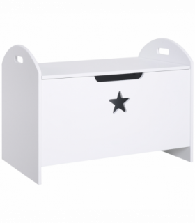 Kids Wooden Toy Children Organizer Side Handle White - MDF 46.5H x 62L x 40Wcm