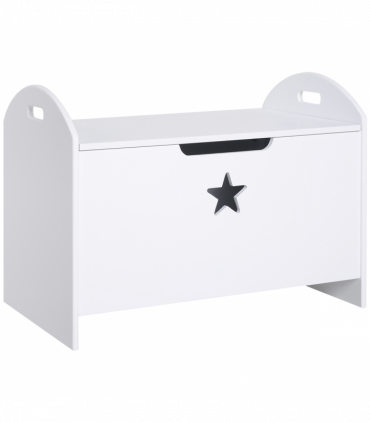 Kids Wooden Toy Children Organizer Side Handle White - MDF 46.5H x 62L x 40Wcm