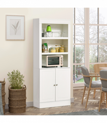 Kitchen Cupboard White MDF and particle board 74.6 x 35.5 x 182.5 cm Double-door