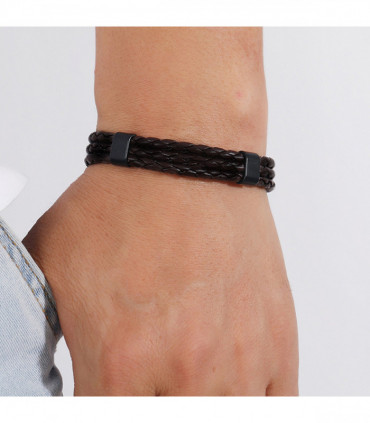 Mens Leather Clasp Bracelet