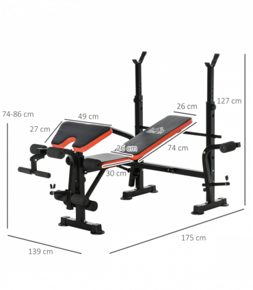 Multi-Function Adjustable Weight Training Bench Gym Fitness Lifting HOMCOM