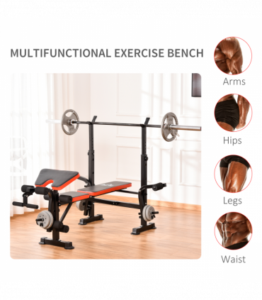 Multi-Function Adjustable Weight Training Bench Gym Fitness Lifting HOMCOM