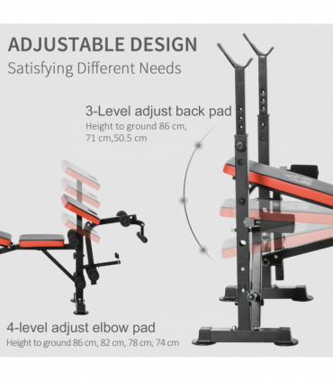 Multi-Function Adjustable Weight Training Bench Gym Fitness Lifting HOMCOM