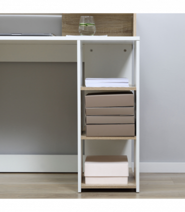 Multi-Storage & Workstation Desk Table Storage Shelves Home Office Oak HOMCOM