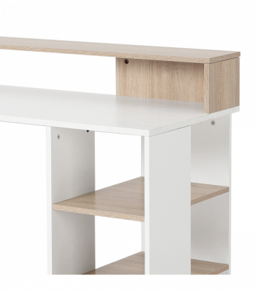 Multi-Storage & Workstation Desk Table Storage Shelves Home Office Oak HOMCOM