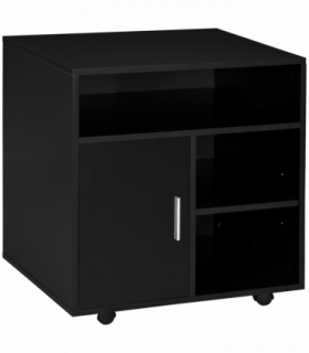 Multi-Storage Printer Unit Office Organisation w/ 5 Compartments Black HOMCOM