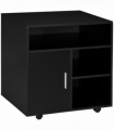 Multi-Storage Printer Unit Office Organisation w/ 5 Compartments Black HOMCOM