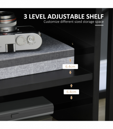 Multi-Storage Printer Unit Office Organisation w/ 5 Compartments Black HOMCOM