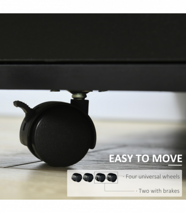 Multi-Storage Printer Unit Office Organisation w/ 5 Compartments Black HOMCOM