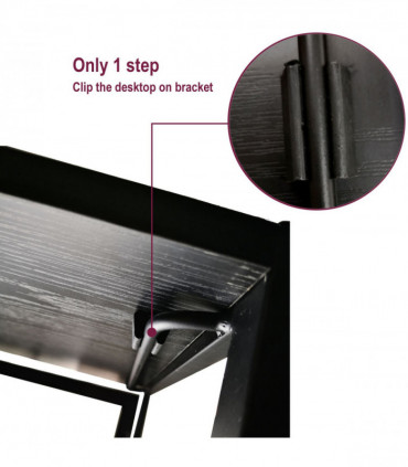 Multifunction Folding Desk Portable Compact Computer Table In Black