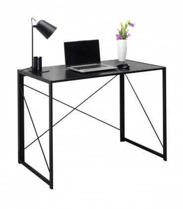 Multifunction Folding Desk Portable Compact Computer Table In Black