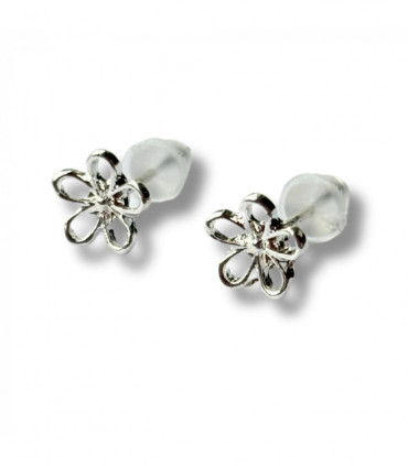 Open Daisy Silver Stud Earrings