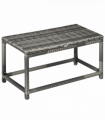 Outdoor Coffee Table w/ Plastic Board Under the Full Woven Table Top, Grey